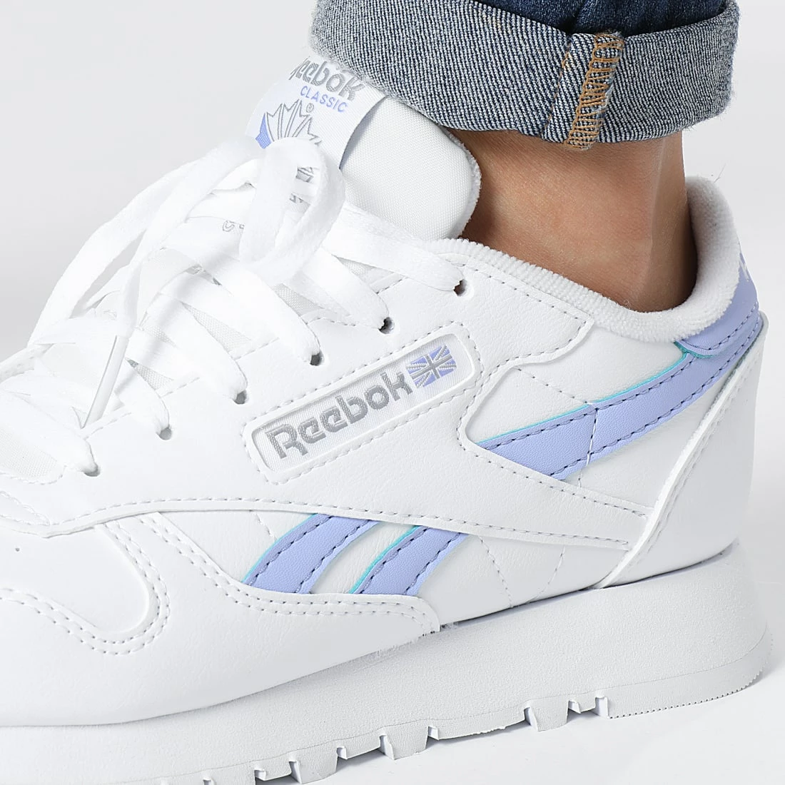 Budget 🔥 Baskets Femme Classic Vegan GY8817 Cloud White Lilac Glow de Reebok 🎉 – Image 2