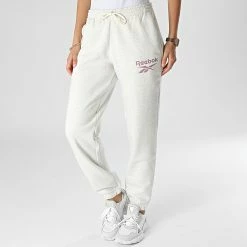 Remise 🔥 Pantalon Jogging Femme HK6811 Beige Chiné de Reebok 💯