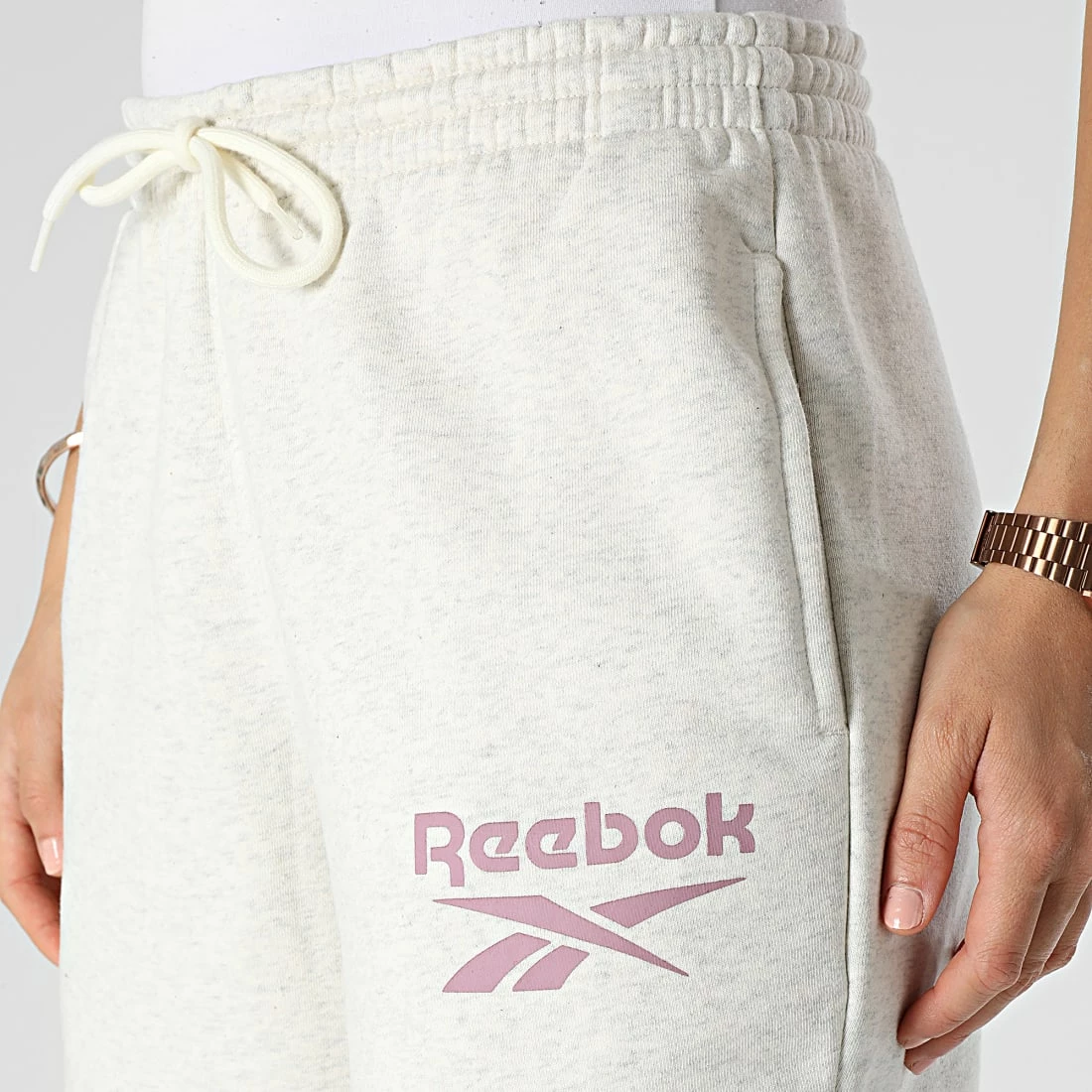 Remise 🔥 Pantalon Jogging Femme HK6811 Beige Chiné de Reebok 💯 – Image 2