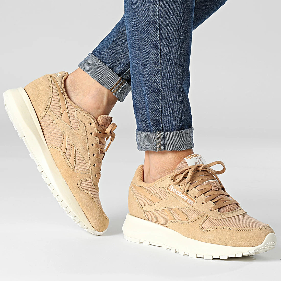 Le moins cher đ Baskets Femme Classic Leather SP GW3796 True Beige Classic White de Reebok â â Image 3