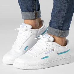 Meilleure vente 🤩 Baskets Club C 85 Vegan GY9733 Footwear White Lilac Glow Classic Teal de Reebok ⭐
